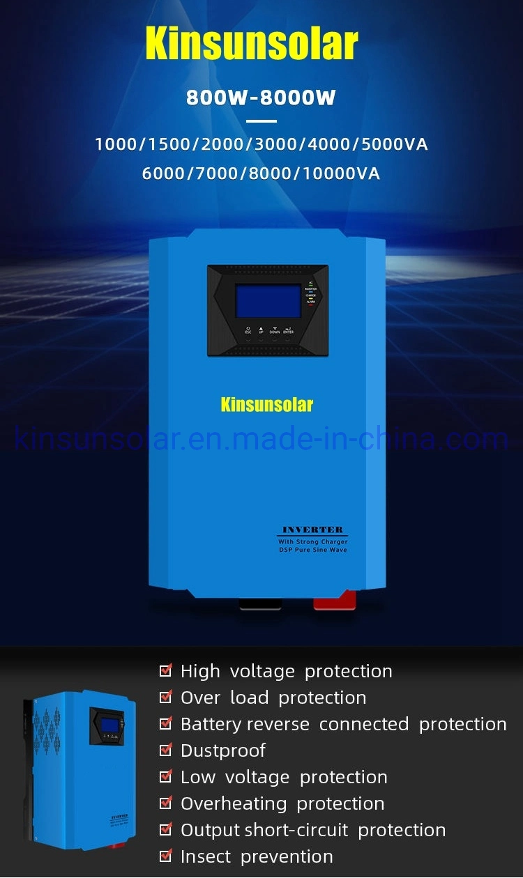 Frequenz Pure Sinus Wave MPPT Hybrid Inverter 1kVA 2kVA 3kVA 4kVA 5kVA 6kVA 8kVA 10kVA Off Grid Solar Inverter