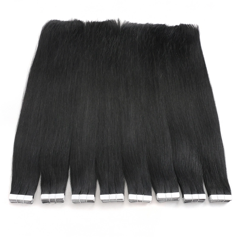 Venta caliente 20PCS Extensiones de cabello adhesivas de cinta de piel de Remy virgen brasileña #1b Negro 100g Envío gratuito 10% de descuento Muestra Personalización