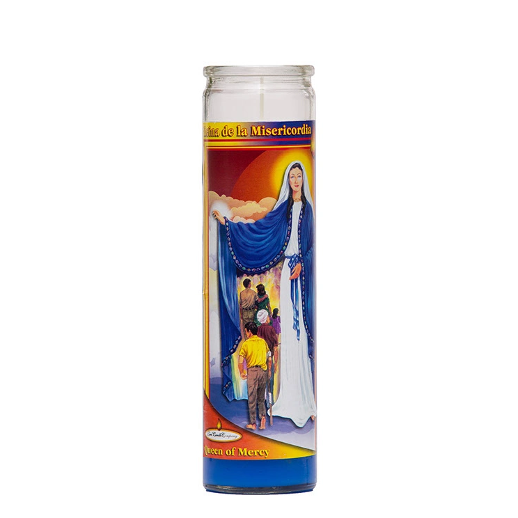 Custom 7 Tag Glas Jesus Gebet Votive religiöse Kerzen mit Eigenmarke