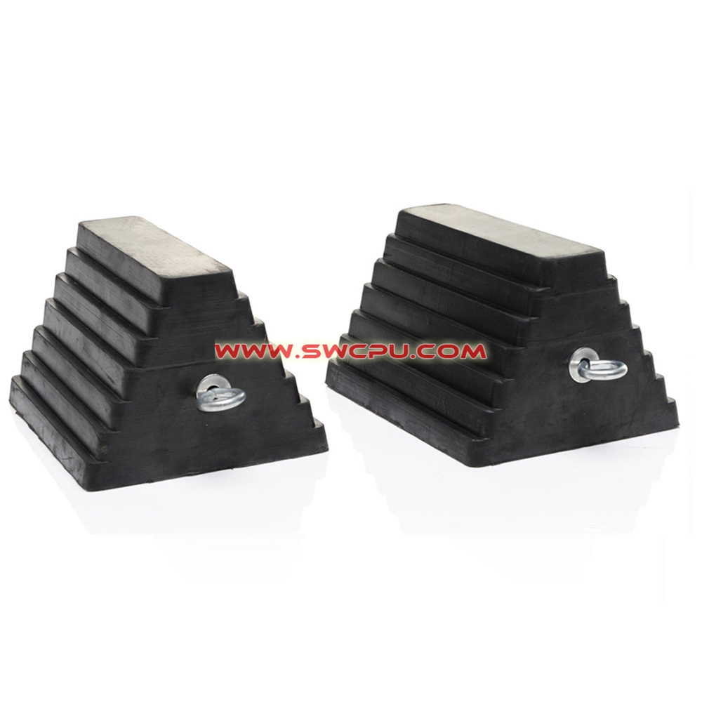 Casting Mould Road Safety Car Wheel Stopper / PU Rubber Wheel Chock