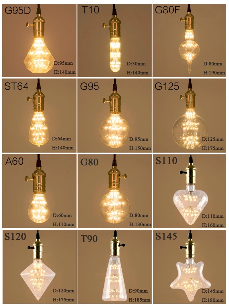 مصباح LED الجديد G80 G95 G95 Vintage لعام 2016