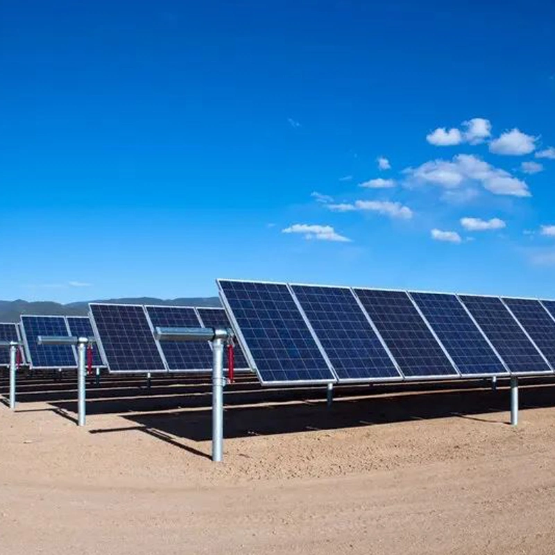 Un solo eje galvanizado con varillas de empuje Multi Solar el sistema de seguimiento de los soportes de montaje