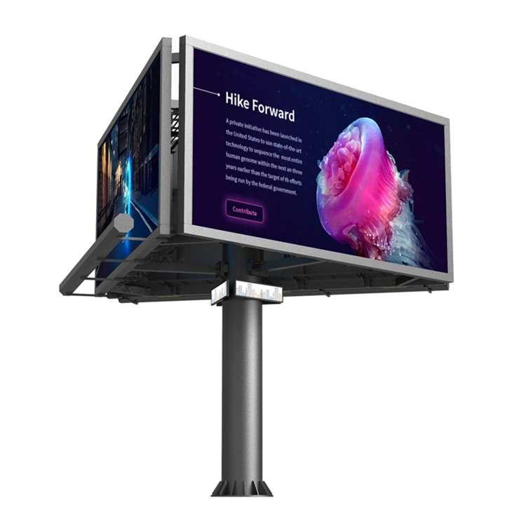 Outdoor Three Sided Waterproof Full Color SMD Flexible LED Display Plane Digital Billboard