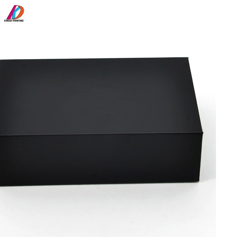 Cajas de embalaje de color negro plegable de lujo al por mayor con impresión de logotipos