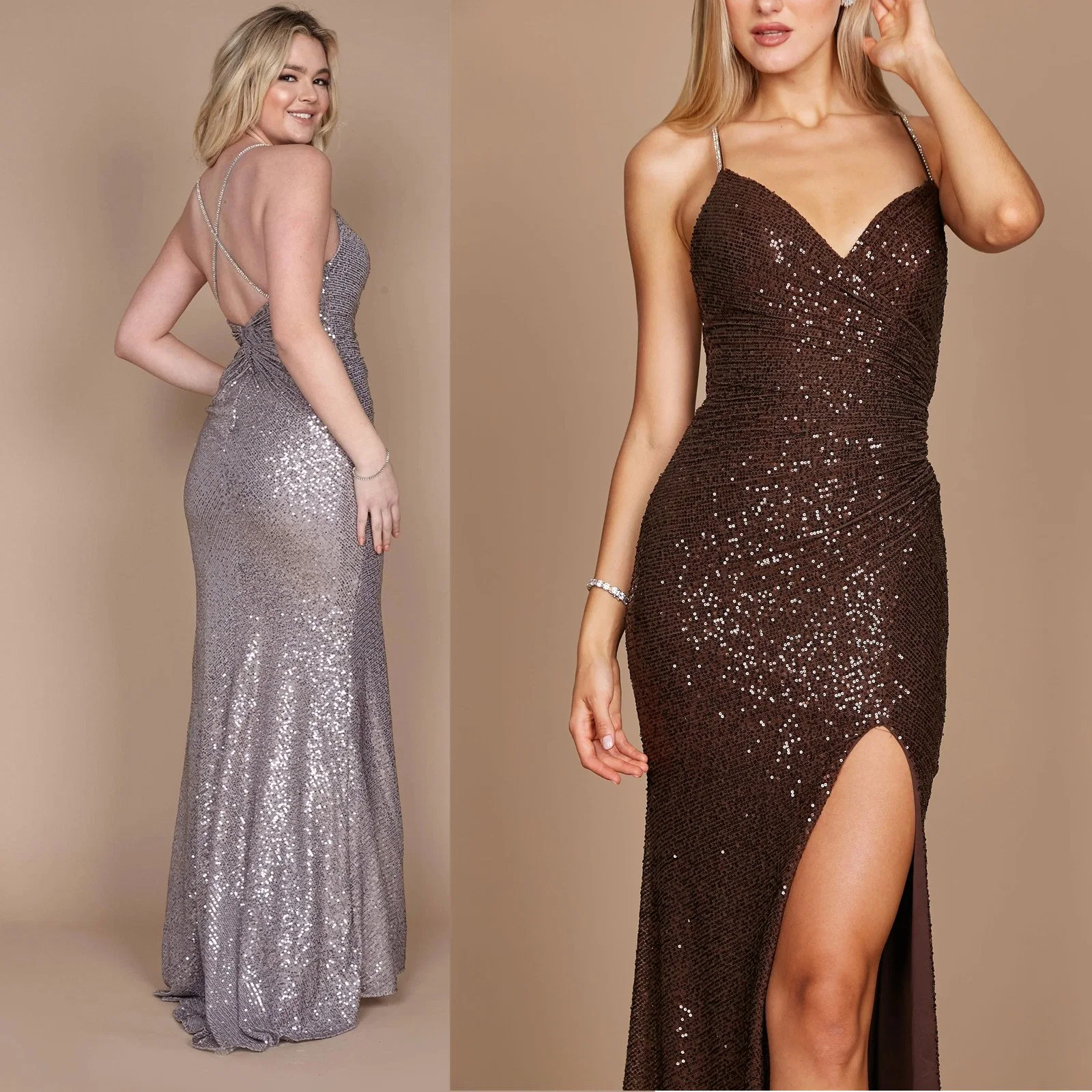 Manufacturer China Good Quality Competitive Price New Fashion Long Formal Fitted Sequin Prom Dress