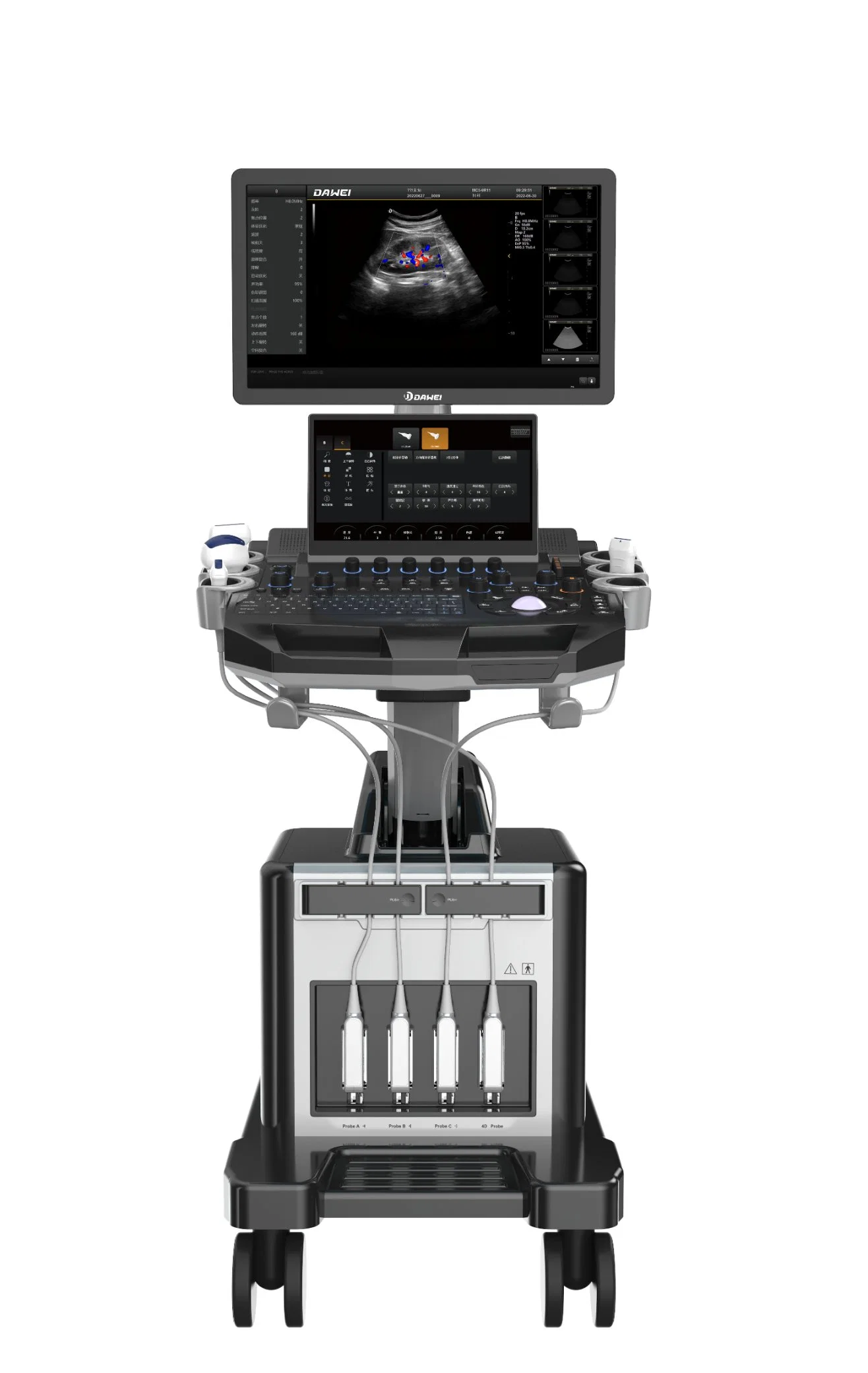 4D Clear Image Trolley Type Dwt30 Color Doppler Ultrasound Machine for Women Health with 4D Probe