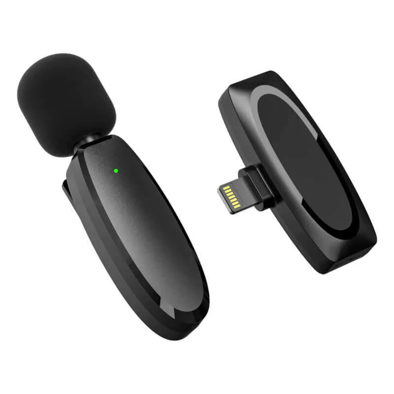 Lightning Interface Intelligent Noise Canceling Lavalier Lapel Speaker with Wireless Microphone