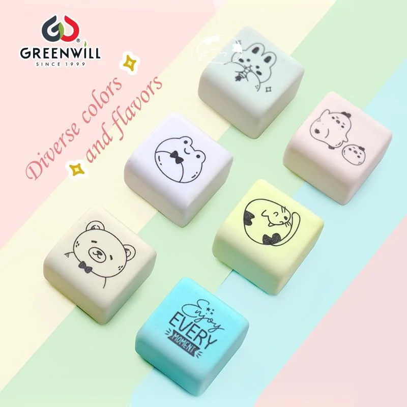 Portable Six Packs Gift Eraser Kawaii Eco-Friendly Milk Candy Rubber: une délicieuse et durable friandise de papeterie ! (GW59-1)