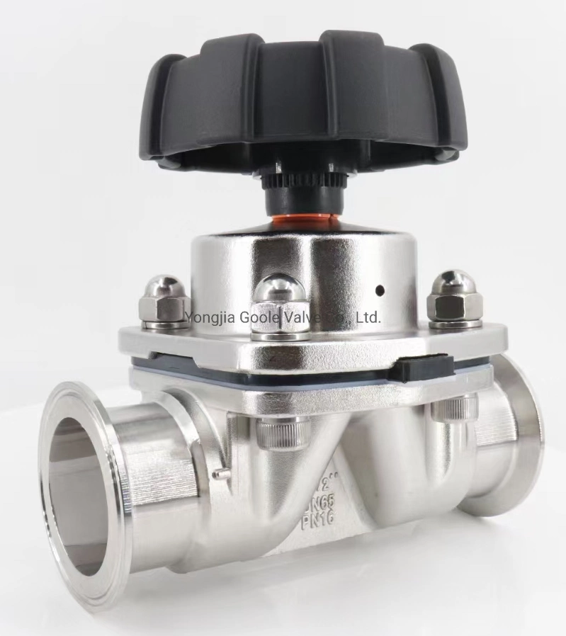 Stainless Steel Manual Operated Flanged Ends Sanitary Diaphragm Valve