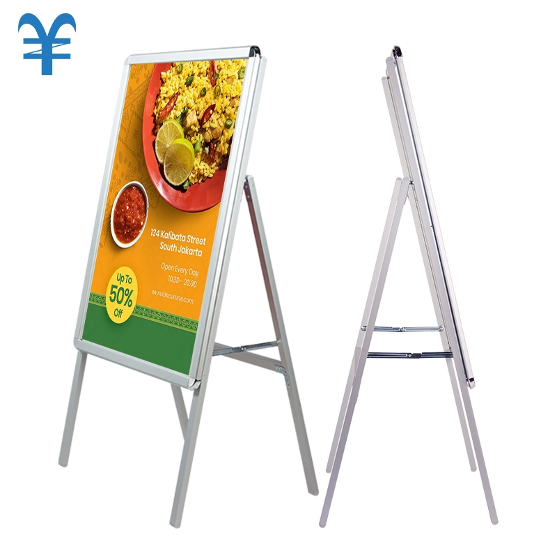 Outdoor Advertising Display Stand Vertical Metal Floor-Standing Type Poster Stand