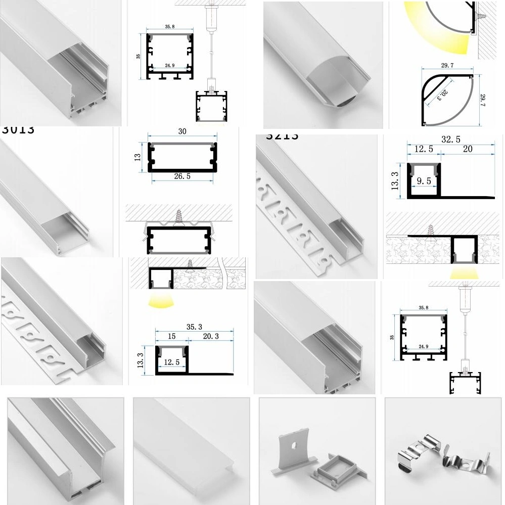 LED DC24V DC12V Strip Light Decoration Advertisement Cabinet DIY Installation Method Ceiling Recessed Surface Mounted Wall Ground Slim Aluminum