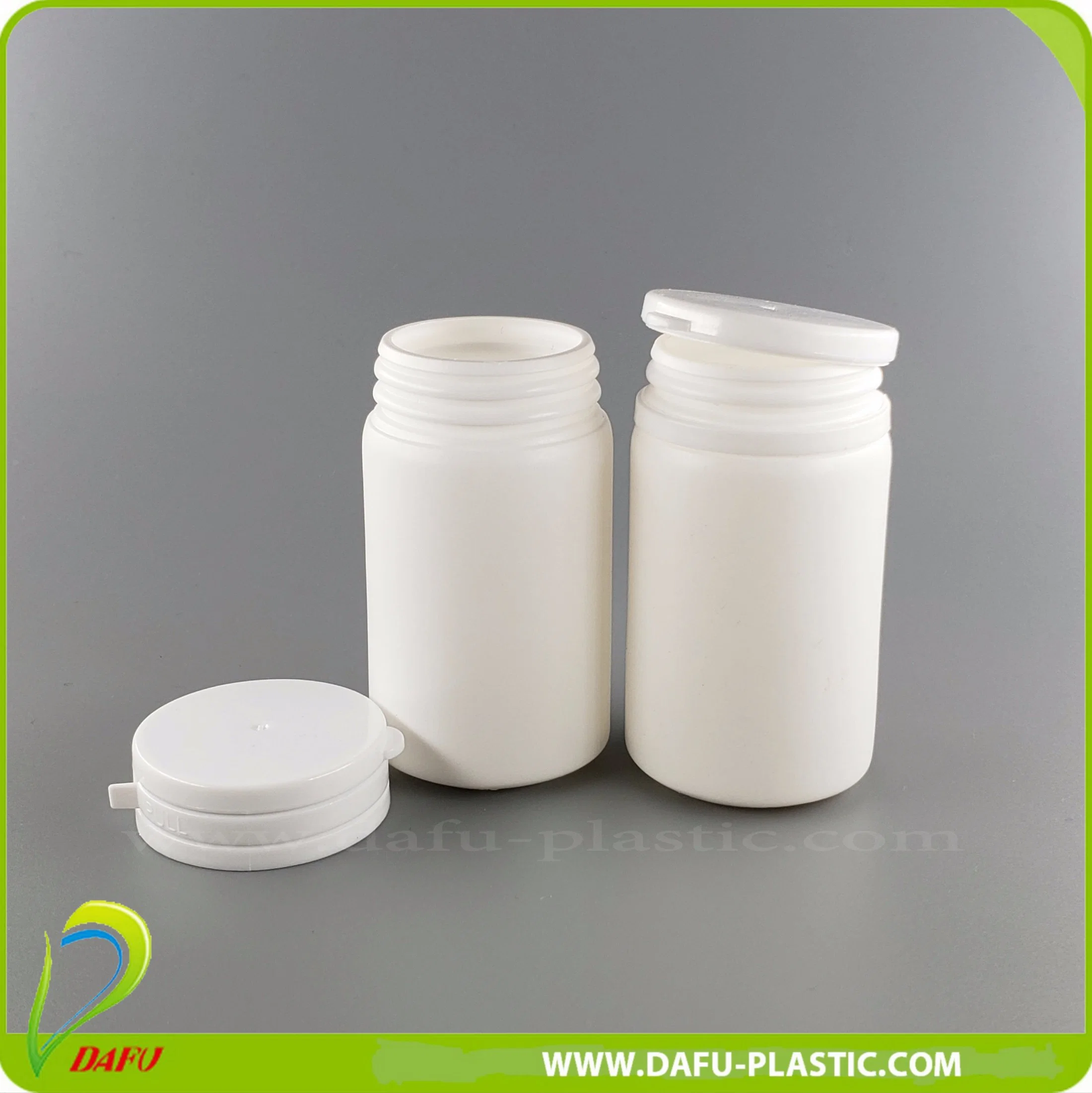 HDPE 70ml Plastic Jar Round Capsule Bottle with Flip Top Cap