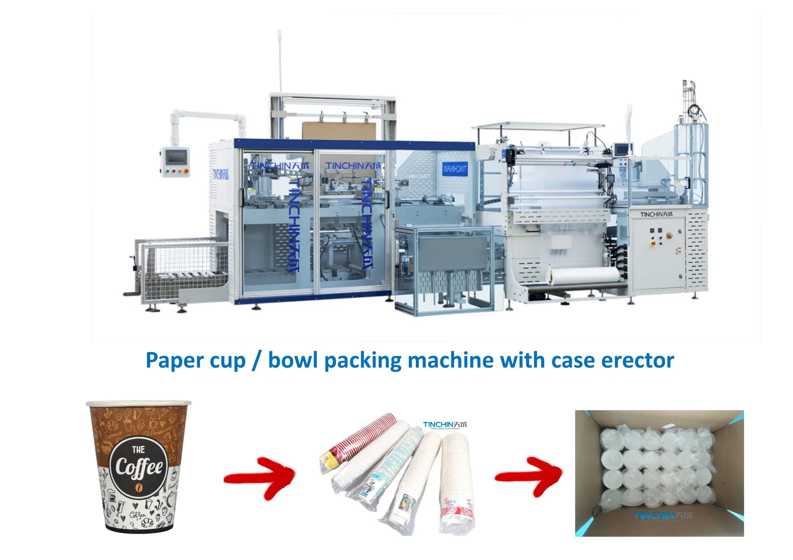 Automatic High Speed Disposable Plastic Paper Cup Bowl Container Packing Machine