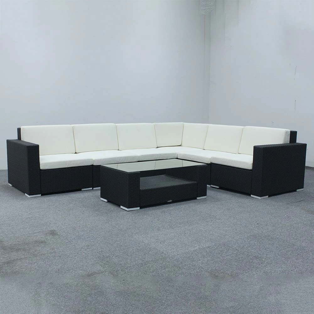 Modernos muebles de mimbre Rattan Casual combinación de tejido impermeable Jardín Sofá