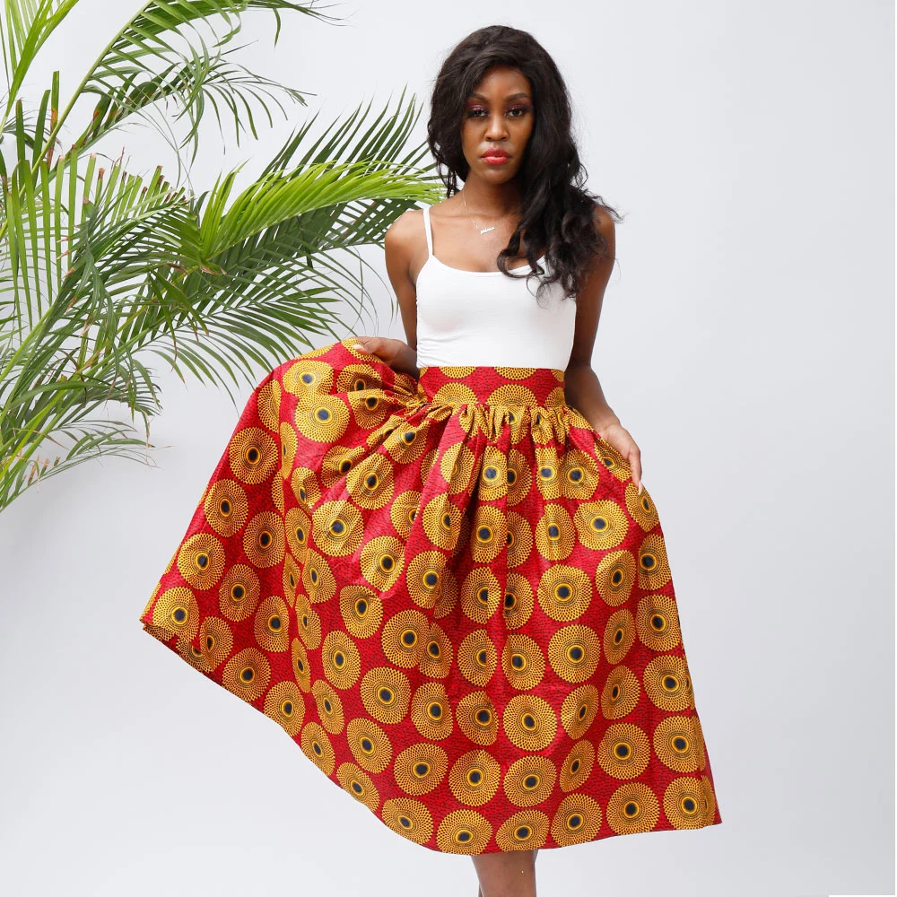 Manufacturing Customized Wholesale/Supplier Africa Clothing MIDI African Print Skirts