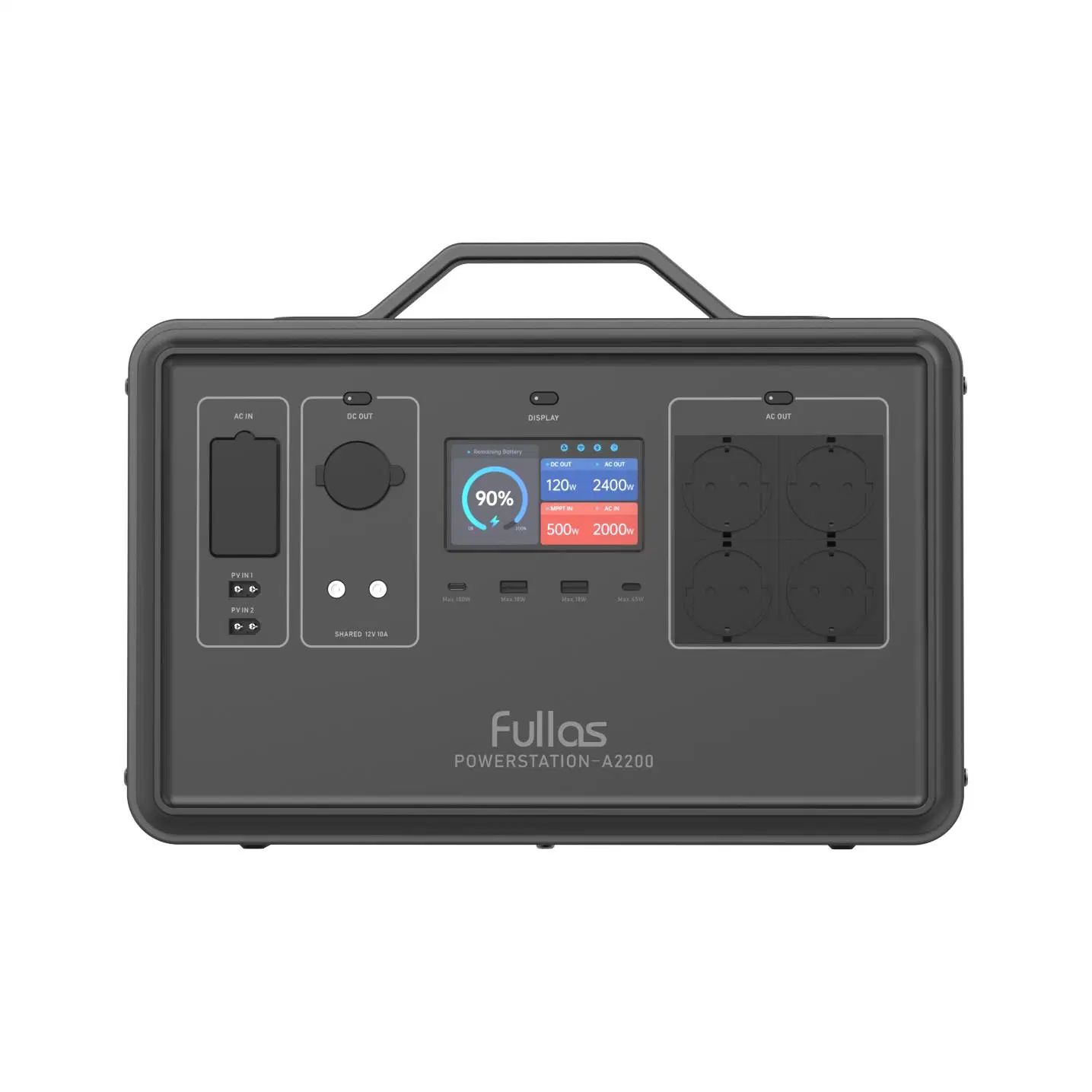 Solution d'alimentation Station d'alimentation portable de 500W-2400W avec générateur de charge solaire et batterie LiFePO4 pour le camping en plein air.