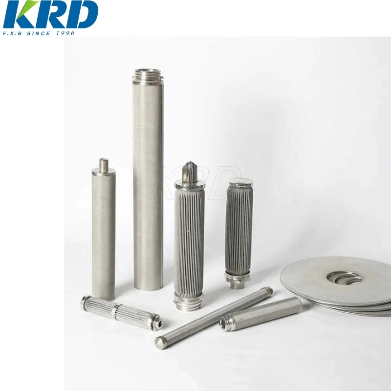 Krd Hot Selling Hydraulic Suction Oil Filter Element Metal Sintered Filter Element
