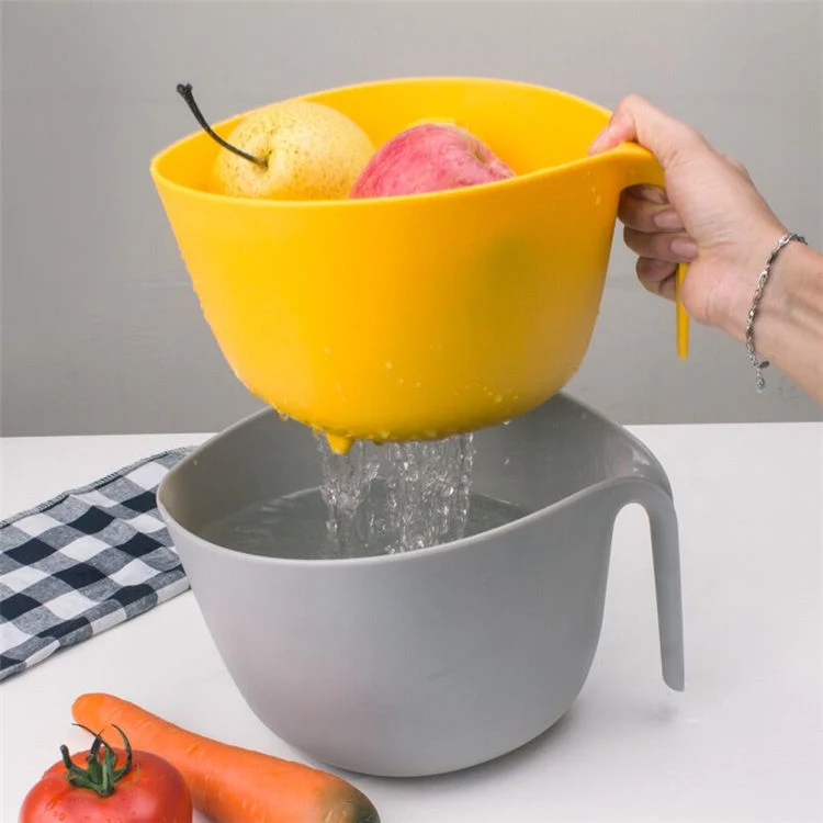 Drain Basket for Vegetables Fruits Meat Cleaning Mixing Plastic Kitchen Strainer