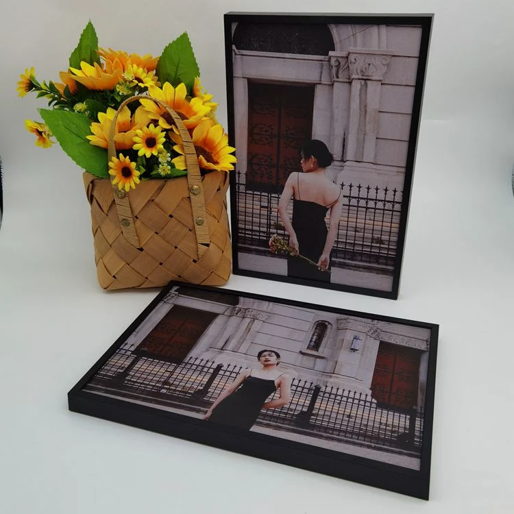 8X12 Black White Adhesive ABS Photo Frame for Wall Decor