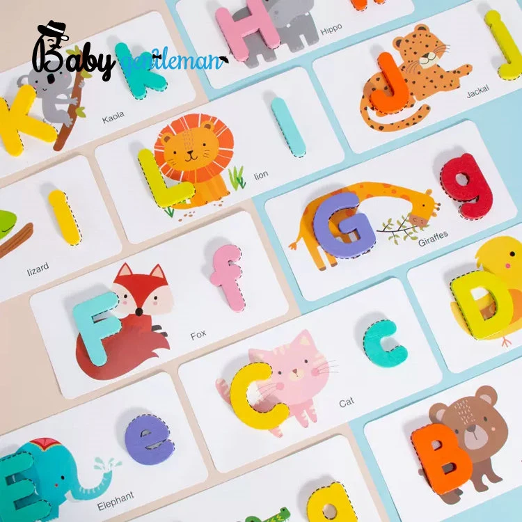 Neues Design Educational Word Recognition Spielzeug Holzalphabetische Puzzle für Kinder Z12163e Jahre