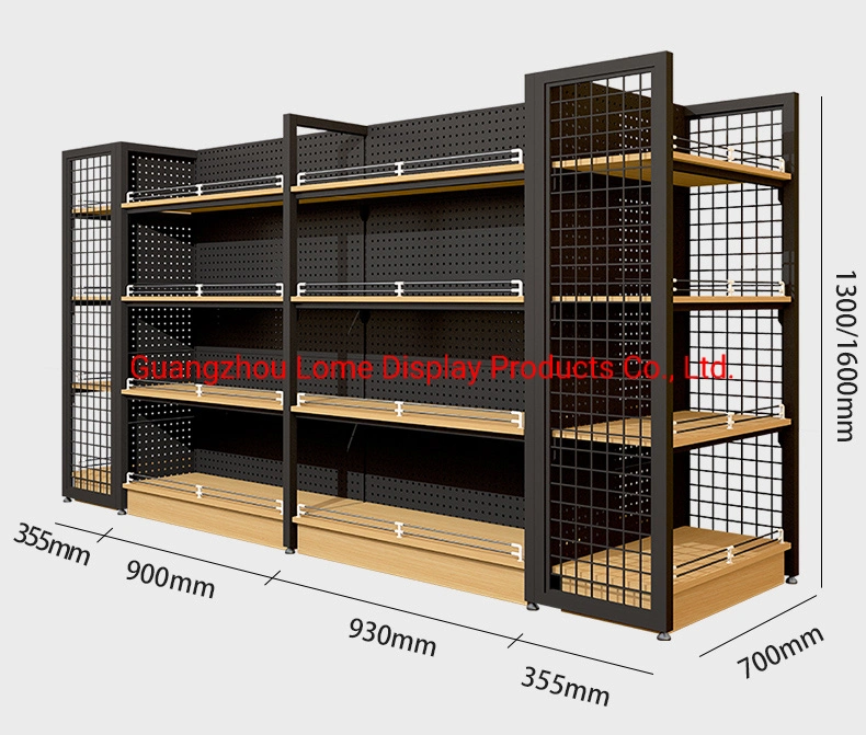De acero estantes estantes de madera Expositor escaparate de tienda supermercado