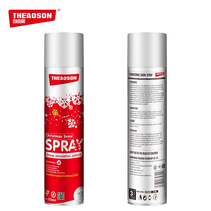 Theaoson Christmas Joyful Wedding Party Snow Spray Different Size Wholesale/Supplier Decoration 330ml