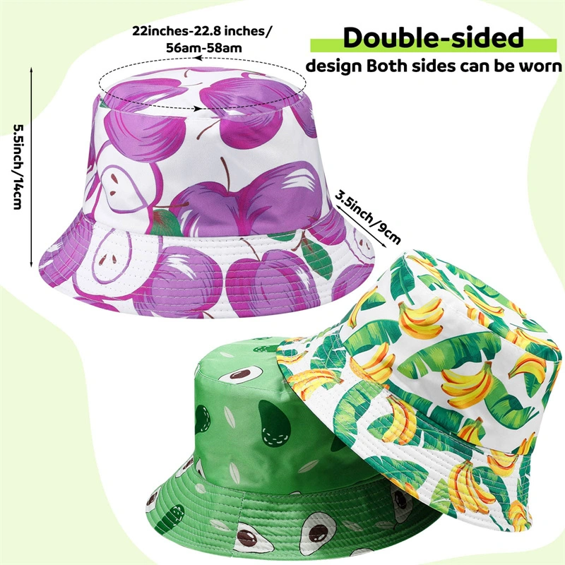 Wholesale/Supplier Ladies Sublimation Reversible Double-Side-Wear Cute Bucket Hat Beach Fisherman Hats for Women