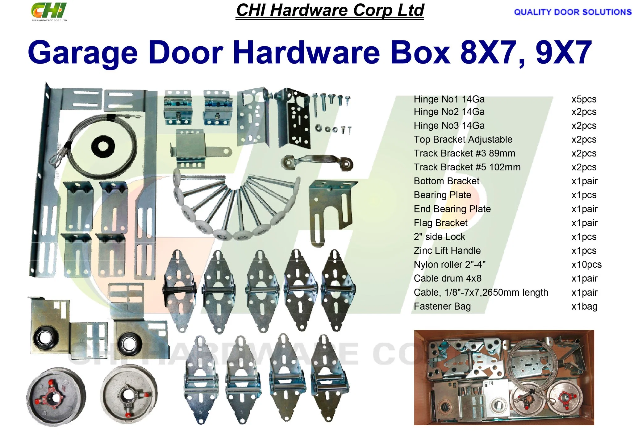 La quincaillerie de portes industrielles Case, porte de garage Kits de matériel