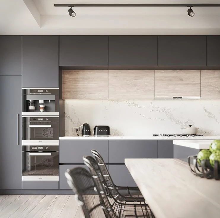 Home Cozinha Mobiliário moderno armário de cozinha lacados gabinetes