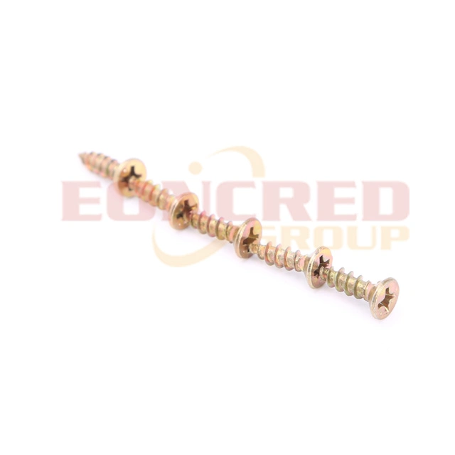 China Wholesale/Supplier Self Tapping Chipboard Screw C1022 Yellow Zinc Plated Chipboard Screw