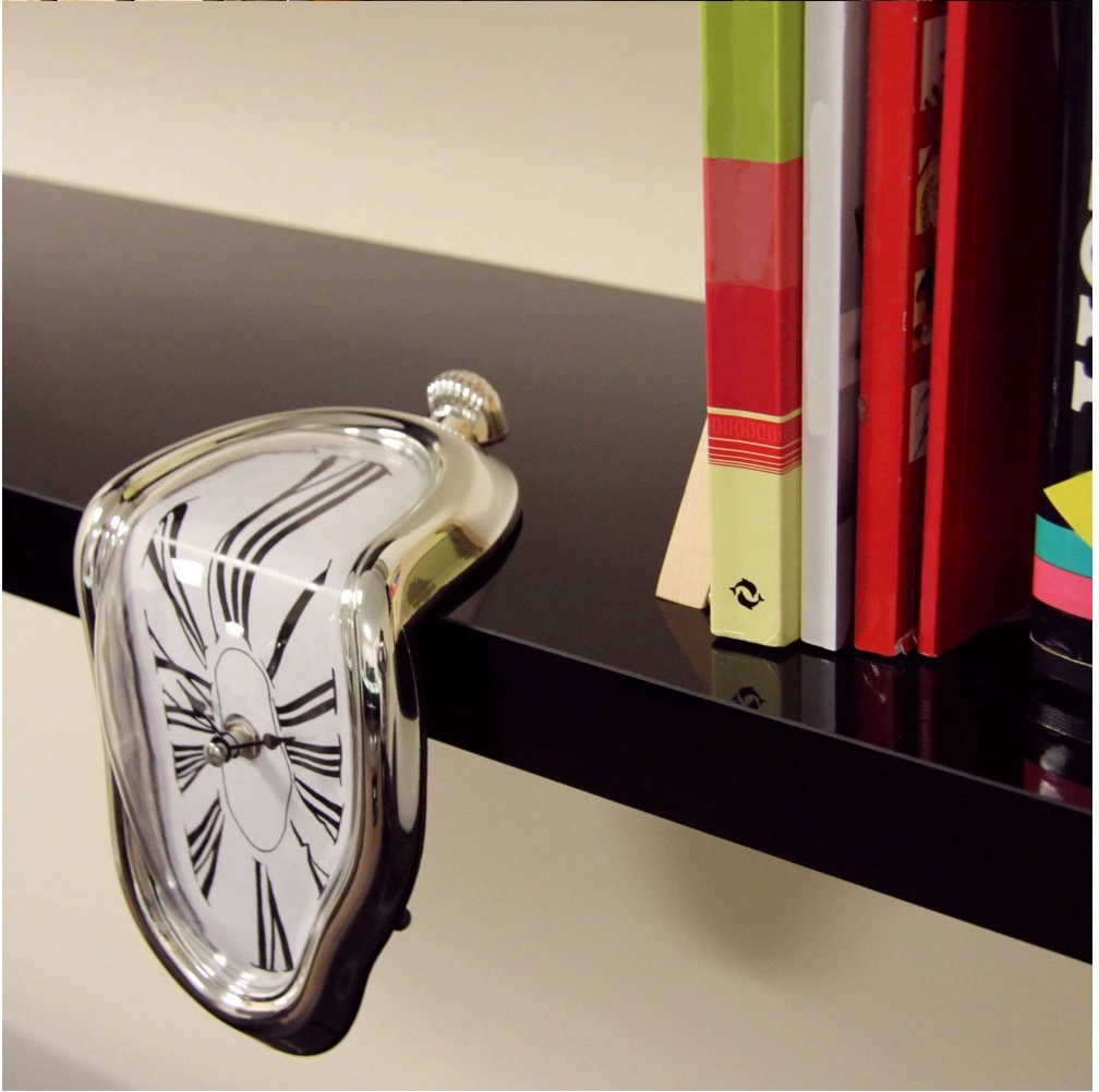 Battery Operated Melting Clock Silent Table Clock for Office Rustic Home Wall