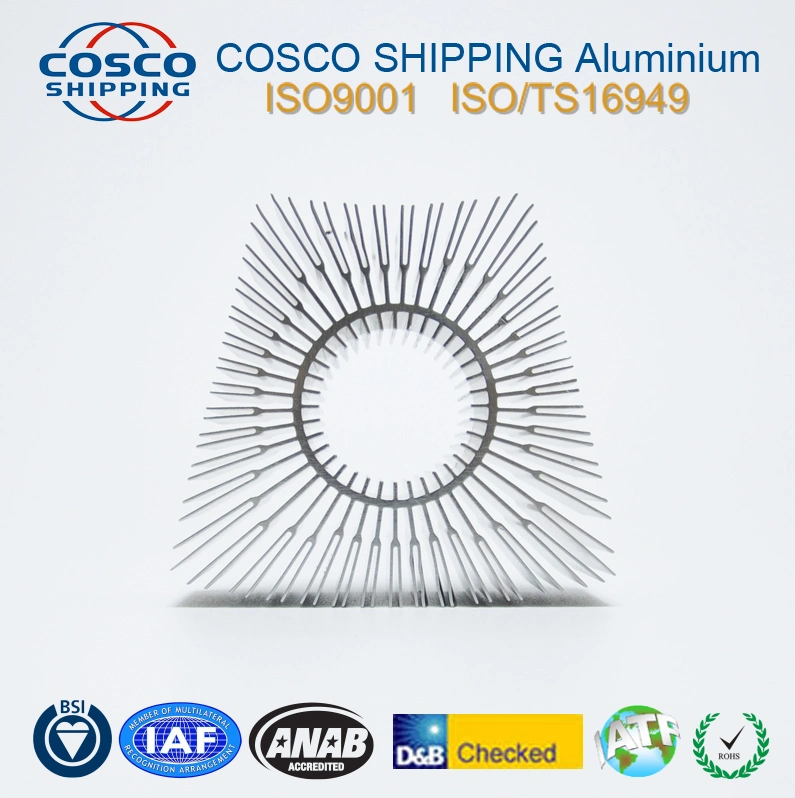 COSCO Anodising Aluminium Extrusion Profile Cup und LED-Kühlkörper