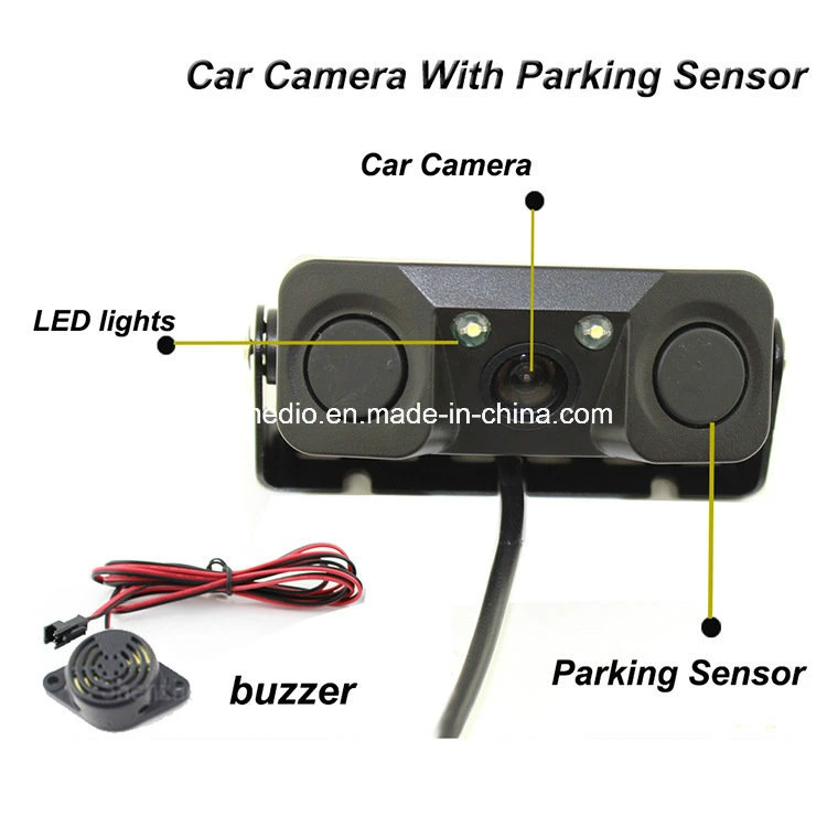 Rear View Video Parking Sensor 3 in 1 Car Camera and 2 Sensor with Bibi Alarm