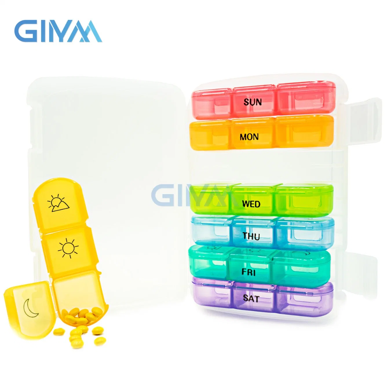 Wöchentliche Pille Organizer 3 mal pro Tag, kompakte Pille Box 7 Tag mit geräumigen Pille Fall und stabiles Design für die Verwaltung Ihrer Vitamine, Fischöle, Ergänzungen