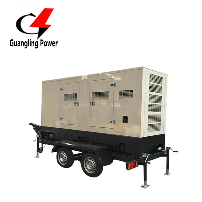 43kVA 35kW Phase 3 Luz de inundación silenciosa de remolque Diesel con Precio generador