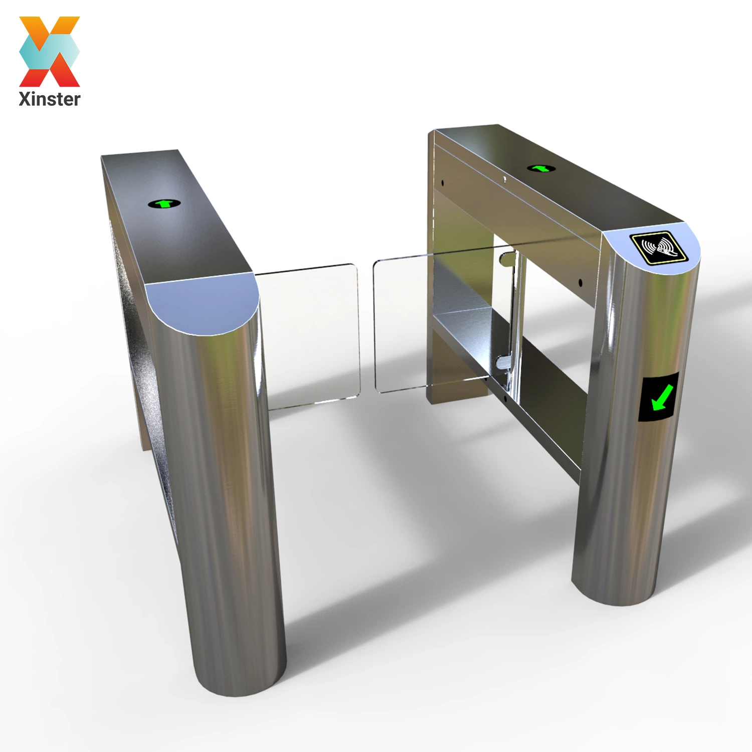 Swing Barrier Turnstile Single Lane Indoor Speed Gate RFID Fußgängerweg Speed Gate Klappenbarriere