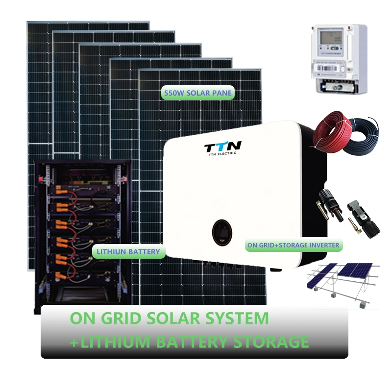 Hybrid off Grid Solar PV Panels Home Lighting Lithium Battery Energy Storage Balcony Power Generator Module System Photovoltaic Kit