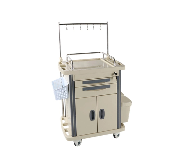 Transfusion Cart Emergency Infusion Trolley with Drawers for Medical Equipments