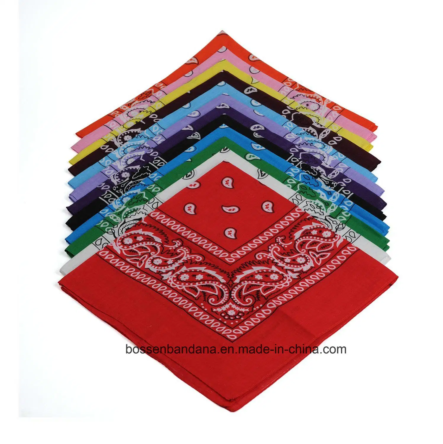 OEM Produce barato promocional personalizado impresas doble 100% Algodón Paisley Cowboy Bandanas