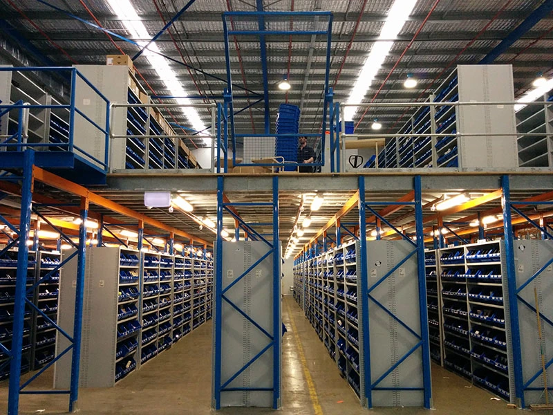 Customized Free Design Rack Multi-Tier Raised Mezzanine with Staircase Warehouse Storage Racks Shelving