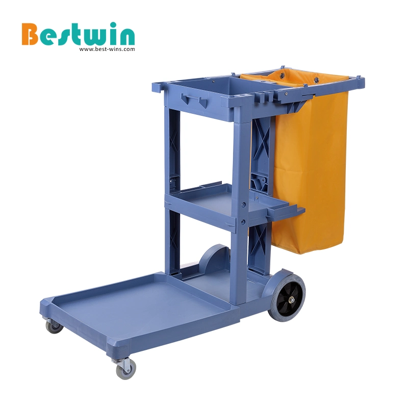 Plastic Commercial Janitorial Cart Housekeeping Cleaning Trolley