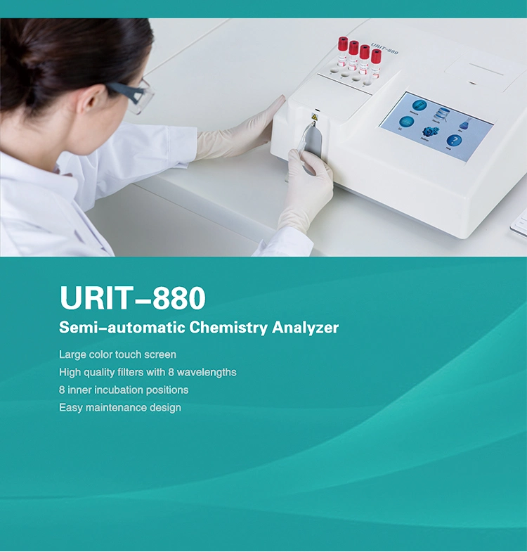 Urit-880 analizador portátil de prueba automática semi Equipos de Laboratorio de Química bioquímica Analyzer