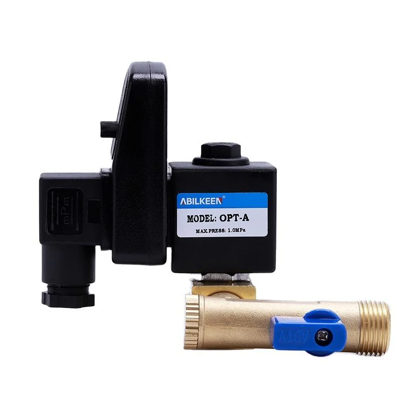 Size G1/4 AC220V IP65 Opt Series Automatic Brass Body Water Mechanical Solenoid Valve Timer Electronic Drain