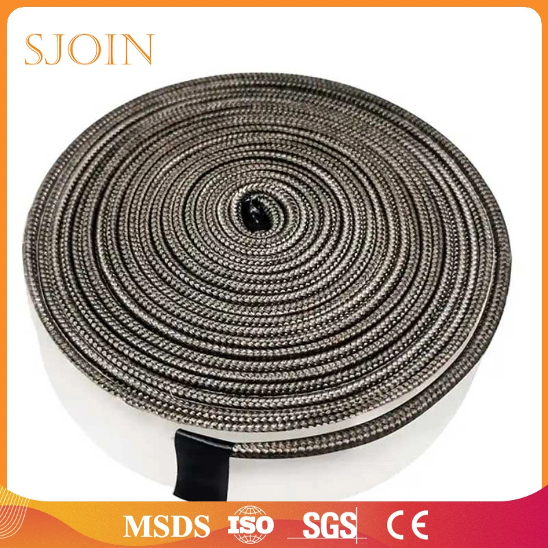 1260c Faser Mineralwolle Textilien Fiberglas Band feuerfeste Dichtband Motordichtung Isolationsmaterialien mit SS-Stahldraht