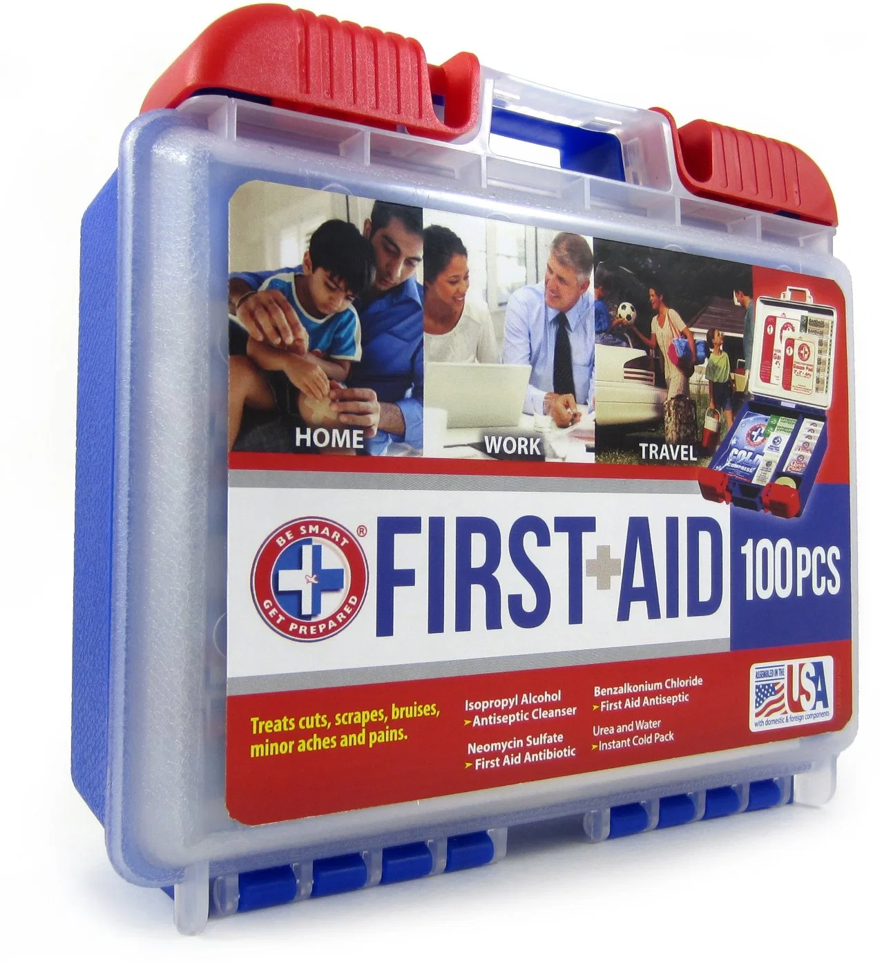 First Aid Kit Clean Treat Protect Minor Cuts Scrape Home Office Car School Business Travel Emergency Survival Hunting Outdoor