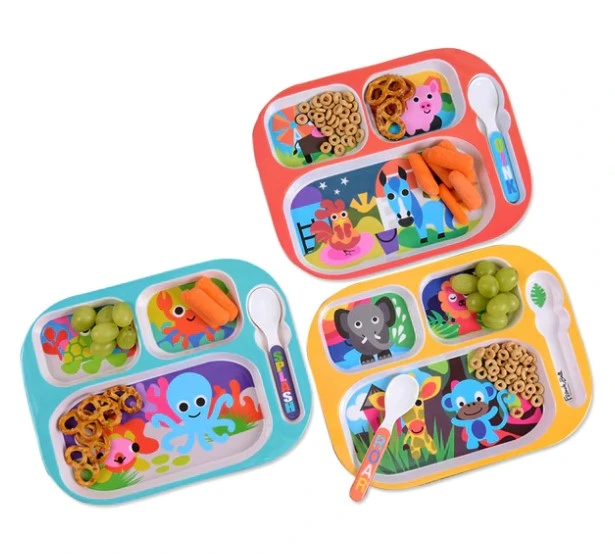 BPA Free Carton Decal Printing Melamine Baby Self-Eating Dinner Sets