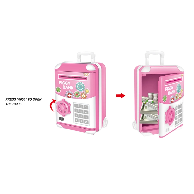 Elektrische Geld Sparschwein mit Licht Mädchen rosa Draw Bar Box Form Automatische Volumen Geld Interessante Kinder Sparschwein Spielzeug