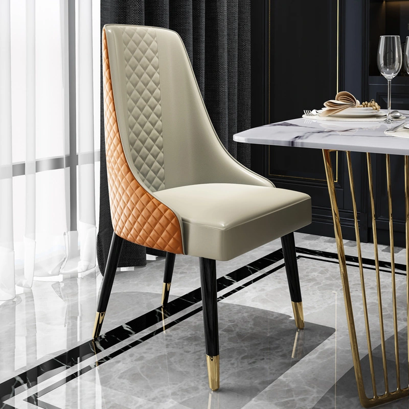 Wholesale/Supplier Hotel Furniture Luxury Contemporary Leather Dinning Solid Wood Chairs Dining Room Home Modern PU Leather Chairs