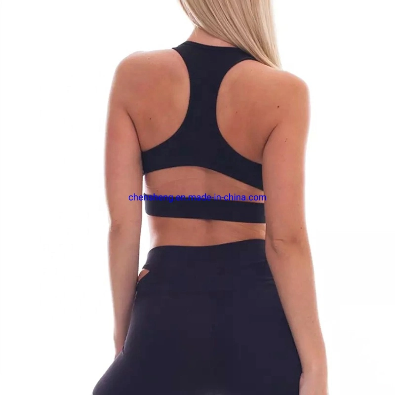 Venda por grosso de cintura elevada de 2 peças de roupa Fitness Senhoras Sports Collants Empurre para cima a ioga Suit executando sportswear