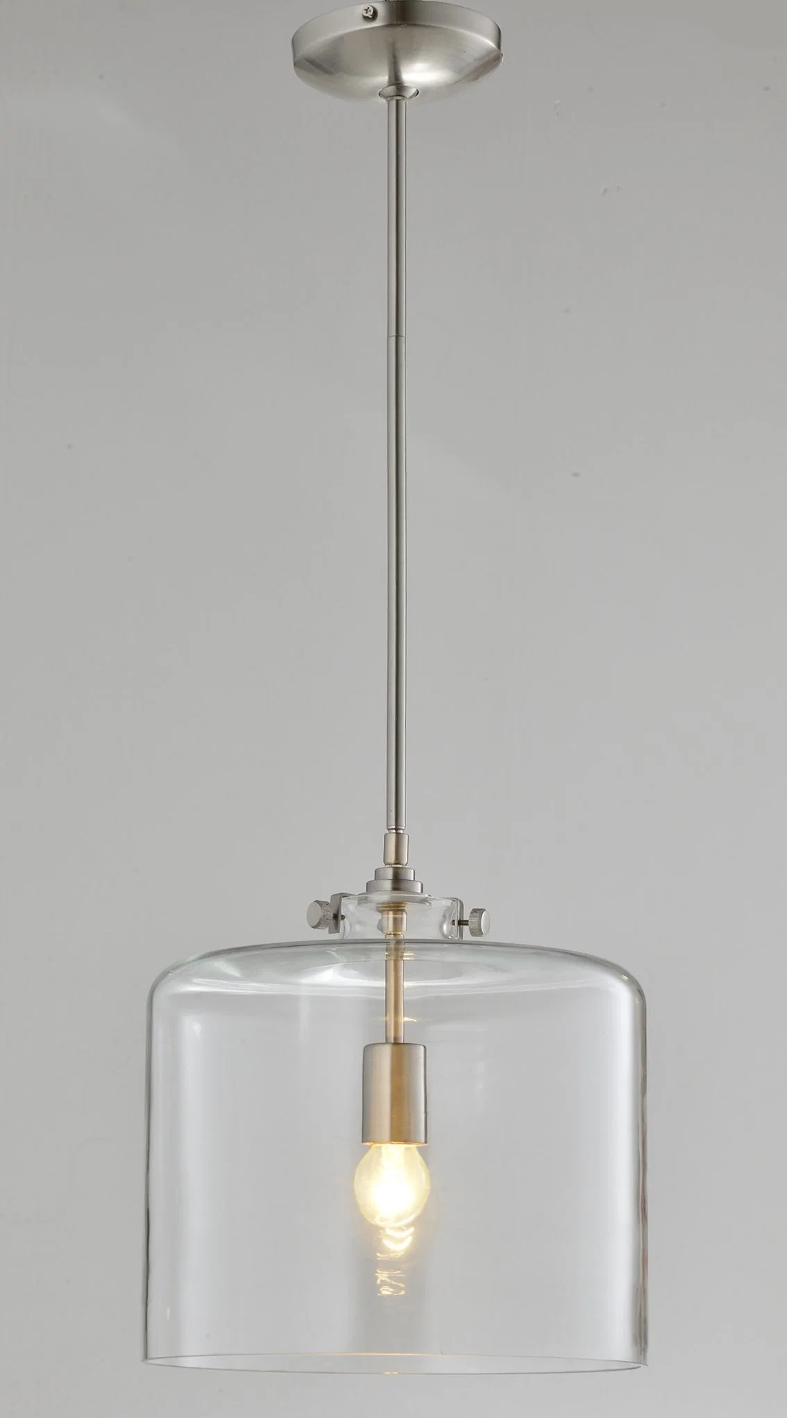 Simple Global Clear Glass Pendant Lamp in Chrome (17004-P)